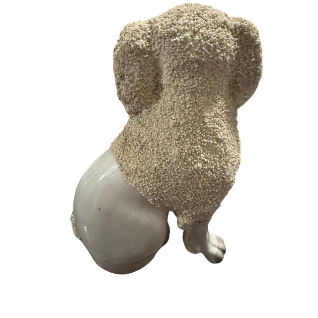 Staffordshire Antique 19th Century English Staffordsire Ceramic Poodle For Sale - Image 4 of 12