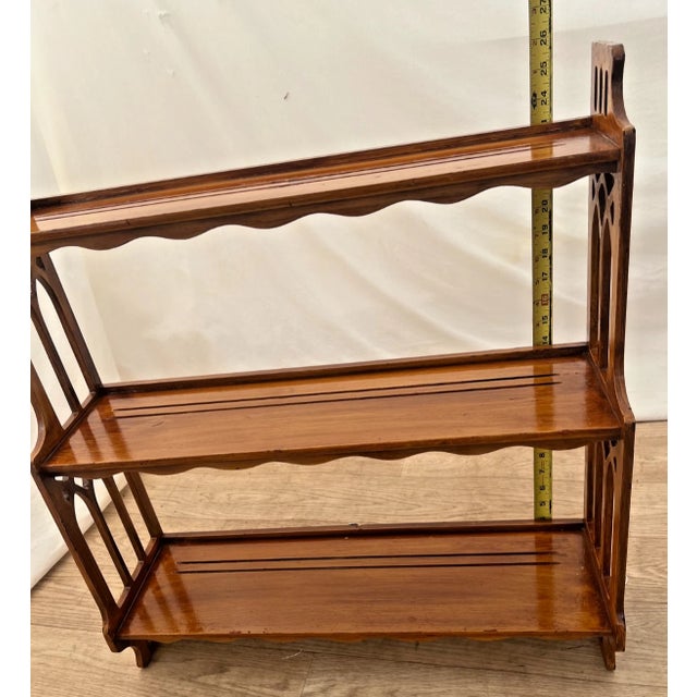 Wood Antique Walnut Plate Shelf Small Book Display Free Standing or Wall Mount For Sale - Image 7 of 11