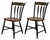 Mid 20th Century American Folk Style Ebonized Painted Chairs, 2 For Sale - Image 5 of 5