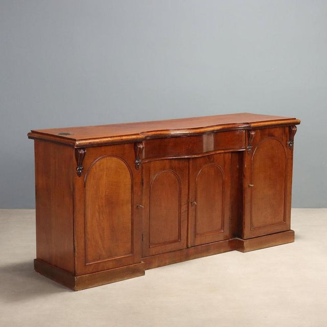Antique English Mahogany Sideboard, 1850s For Sale - Image 13 of 13