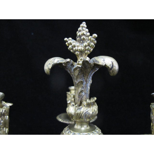 Antique 19thc French Gilt Bronze Ornate Rococo Style Candelabra Candlestick Pair For Sale In Portland, OR - Image 6 of 15