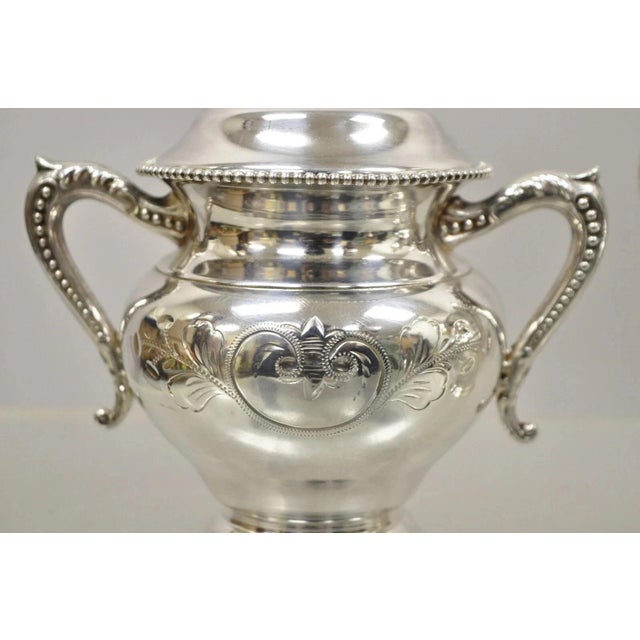 Early 20th Century Antique Manhattan Silver Plate Co Silver Plated Tea Serving Set - 4pc Set For Sale - Image 5 of 12