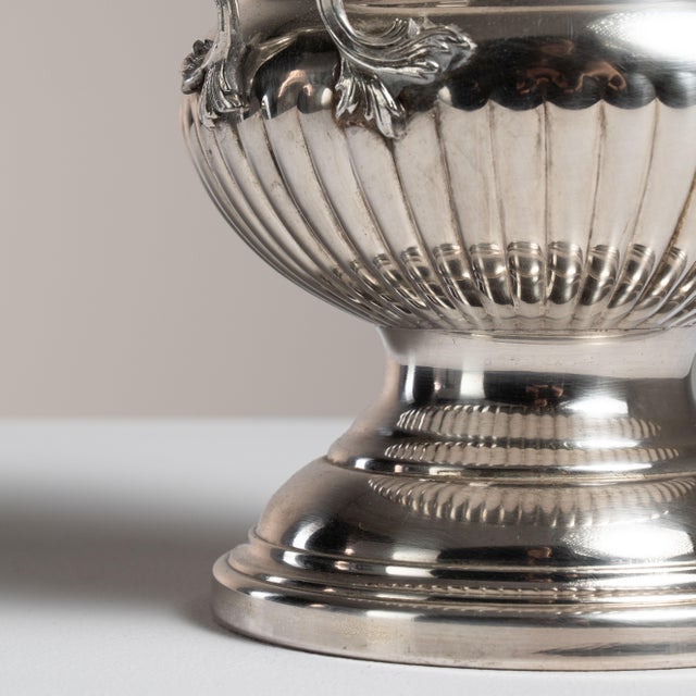 French Mid 20th Century France Silver Metal Ice Bucket For Sale - Image 3 of 15