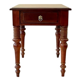 1980s Vintage Ethan Allen British Classics Empire Style “Old World Treasures” Side End Table With Single Drawer For Sale