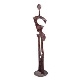 Vintage Patinated Abstract Metal Sculpture For Sale