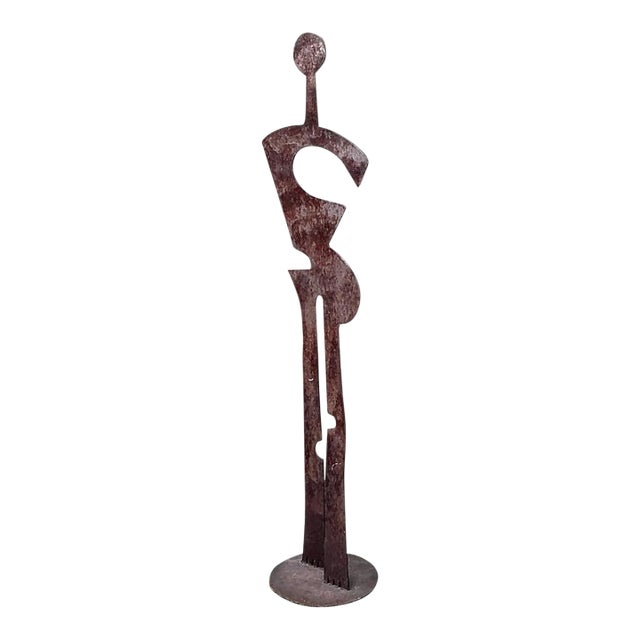 Vintage Patinated Abstract Metal Sculpture For Sale