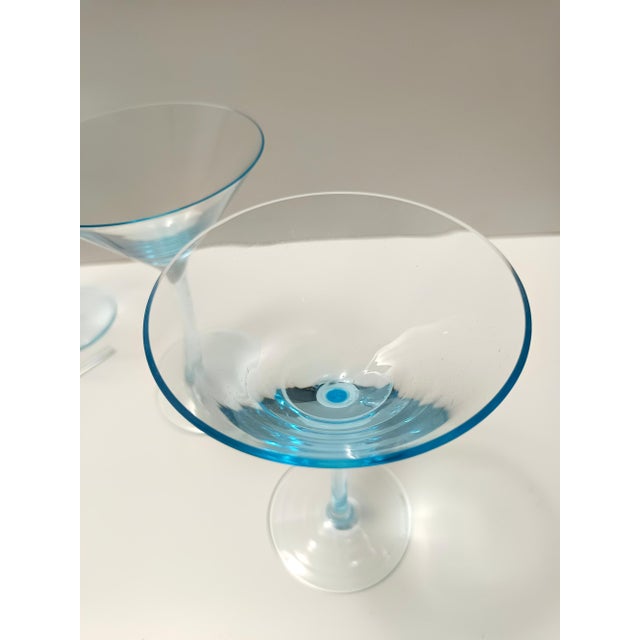 Light Blue Murano Glass Cocktail Glasses and Pitcher by La Murrina, 1980s, Set of 7 For Sale - Image 10 of 15