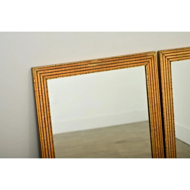 French 19th Century Louis XVI Style Reeded Gilt Mirrors - A Pair For Sale - Image 11 of 12