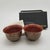 Japanese Vintage Arita Ware Seirangama “Shosoin Motif” Tea Cups –Red & Gold Floral Design Set 2 For Sale - Image 11 of 17