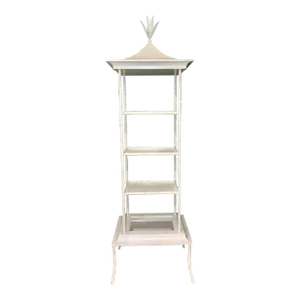 Baker Asian Modern Custom White Metal Pagoda Etagere