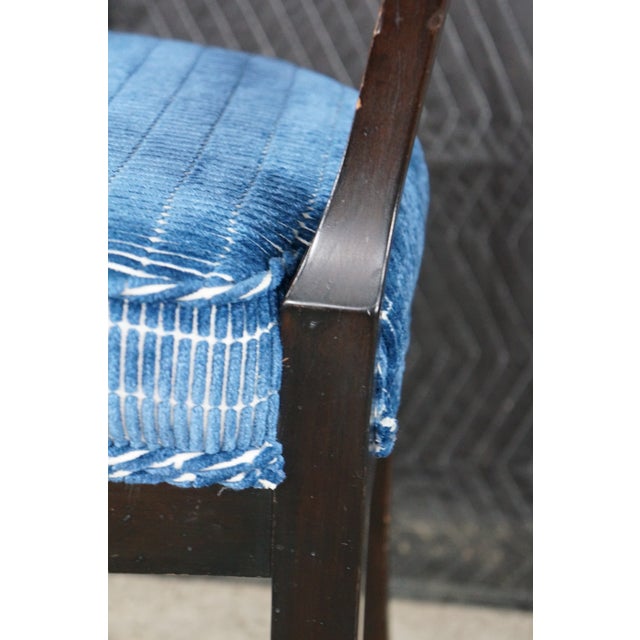 Baker Furniture Biedermeier Directoire Style Mahogany & Blue Velvet Side Chair For Sale - Image 16 of 18