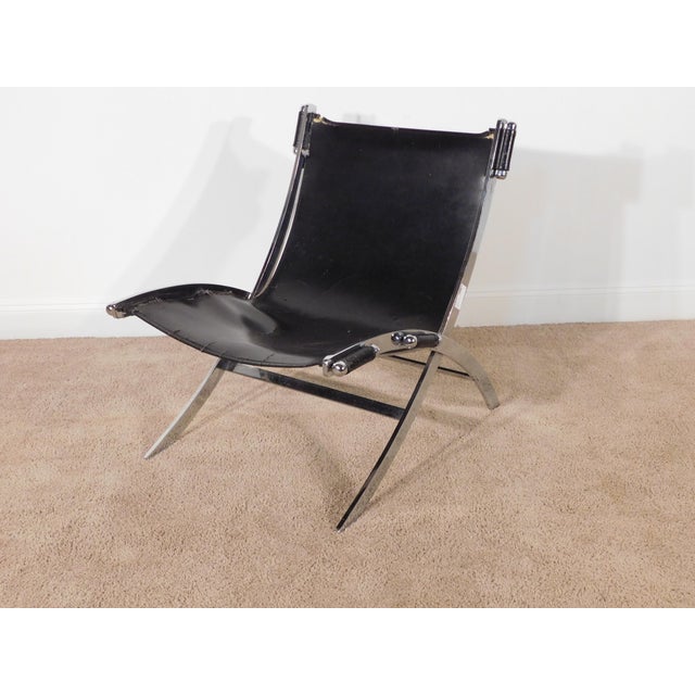 Leather Scissor Chair by Antonio Citterio for Flexform Italia, Circa 1980s For Sale In South Bend - Image 6 of 18
