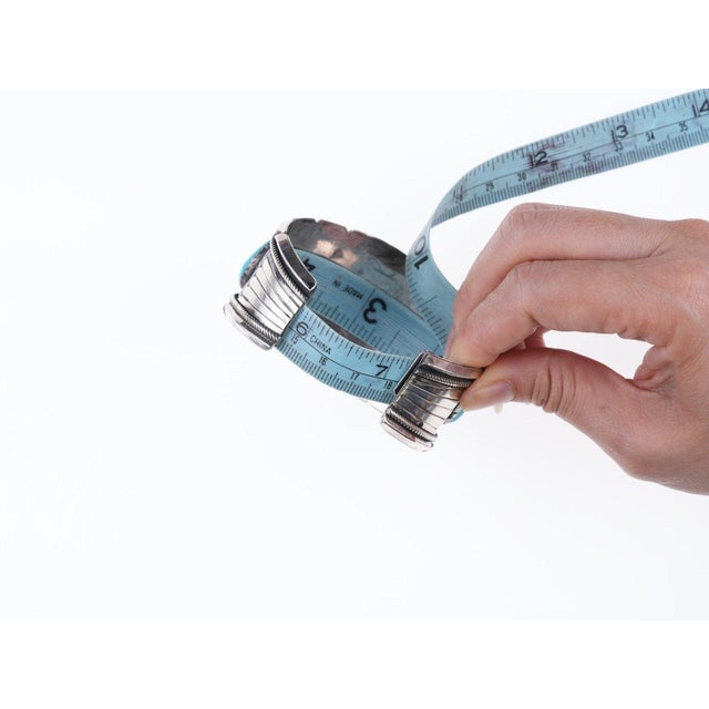 7.25" Large Navajo Sterling and turquoise bracelet For Sale - Image 10 of 11