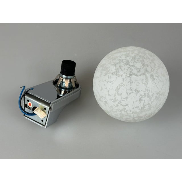 Space Age Chrome Metal and Glass Wall Lamp, 1970s For Sale - Image 10 of 15