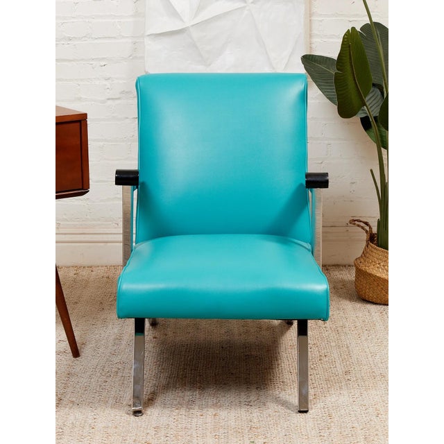 Mid-Century Modern 1960’s Turquoise Lounge Chair For Sale - Image 3 of 11