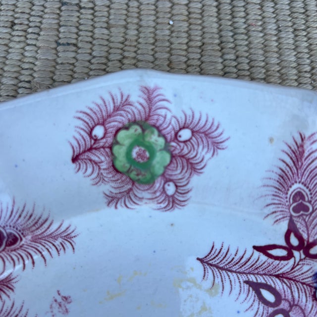 A Nice Antique Staffordshire "Feather" Pattern Red Transfer Decorated Plate, Circa 1830's For Sale - Image 6 of 12
