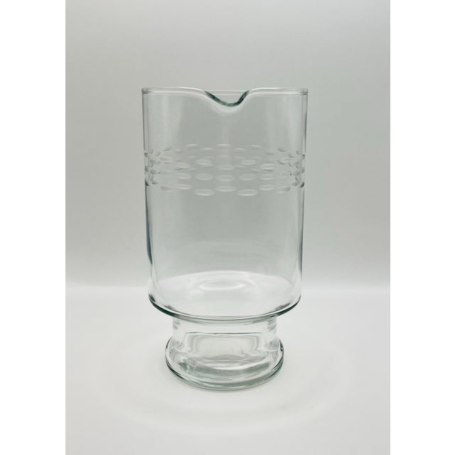 Transparent 1990’s Clear Etched Glass Carafe For Sale - Image 8 of 11