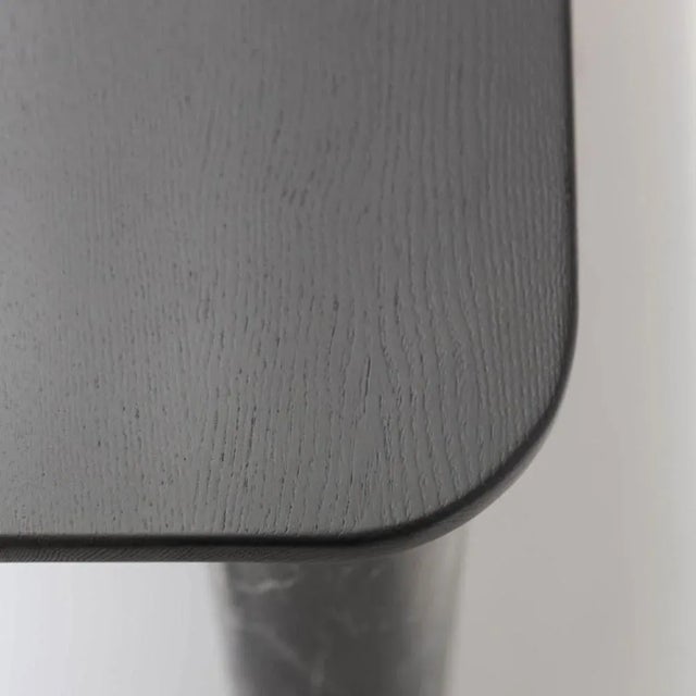 XLarge Black Wood and Black Marble Sunday Dining Table by Jean-Baptiste Souletie For Sale - Image 4 of 10