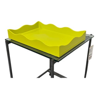 The Lacquer Company Belles Rives Lime Green Tray, Large For Sale
