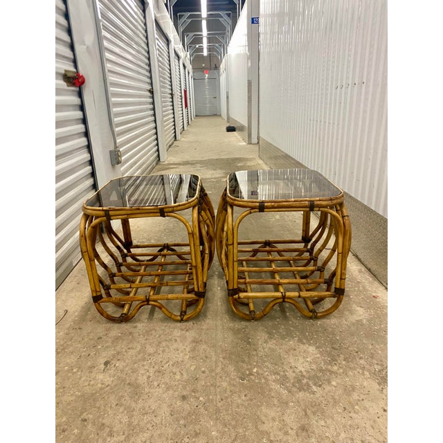 70s Rattan End Tables a Pair. For Sale - Image 11 of 12