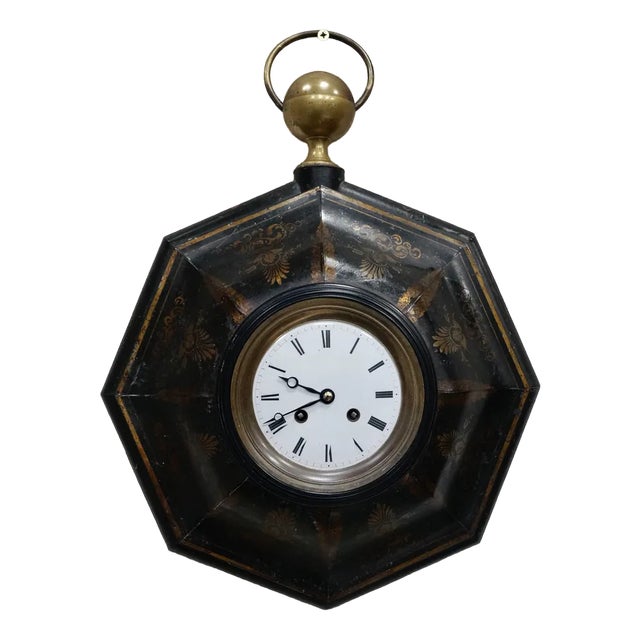 Antique French Wall Clock from Tolewear, 1850s Chairish