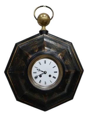 Antique French Wall Clock from Tolewear, 1850s