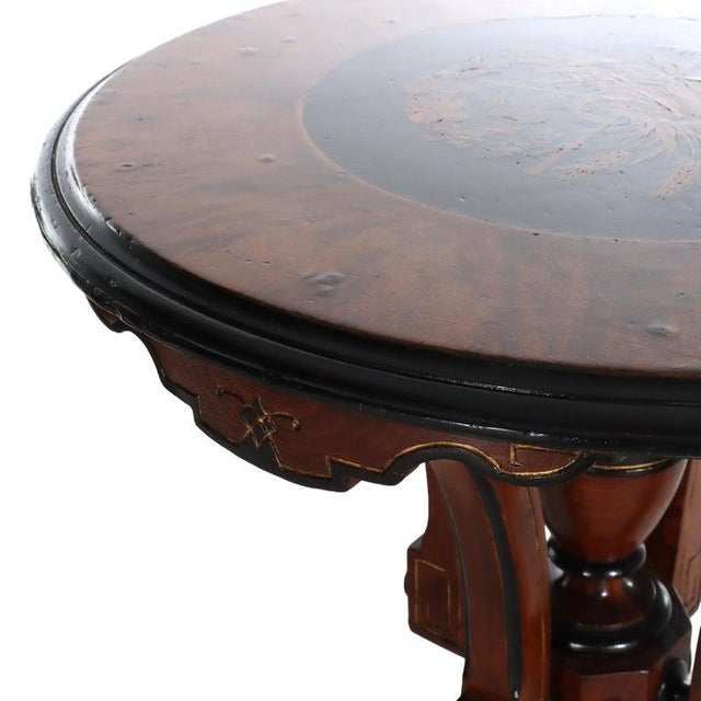 Pair Antique Renaissance Revival Ebonized & Inlaid Walnut & Burl Stands C1890 For Sale - Image 9 of 14