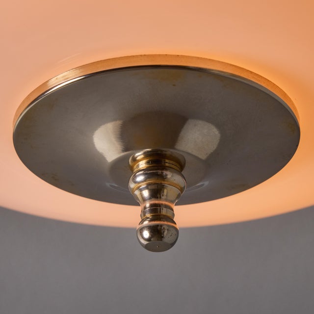 1970s Nickel and Opaline Glass Wall or Ceiling Lamp Attributed to Luigi Caccia Dominioni for Azucena For Sale - Image 14 of 18