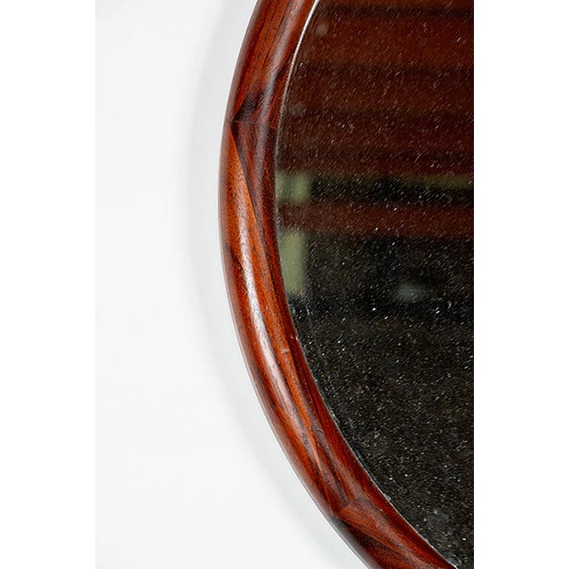 Grande Round Mirror from Vildbjerg Møbelfabrik, 1960, in Flawless conditions. Designed 1960 to 1969 This piece has an...