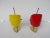 1950s Yellow & Red Brass and Acrylic Glass Table Lamps, 1950s, Set of 2 For Sale - Image 5 of 18