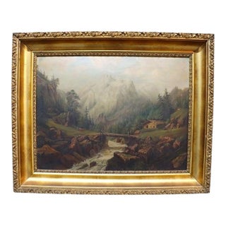 Hudson River School Oil on Canvas Landscape Painting C1890 For Sale