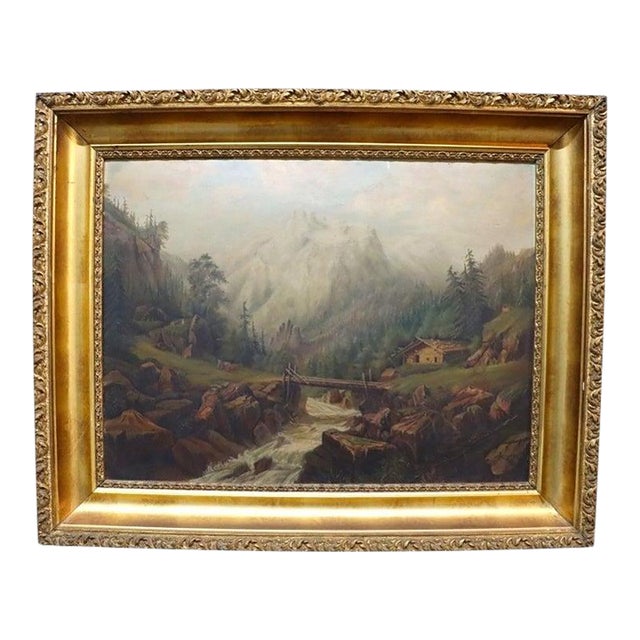 Hudson River School Oil on Canvas Landscape Painting C1890 For Sale