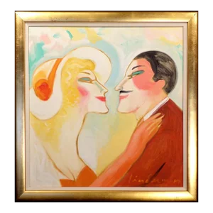 1980s Earl Linderman "Will You Be Mine?" Original Oil Painting on Canvas, Framed