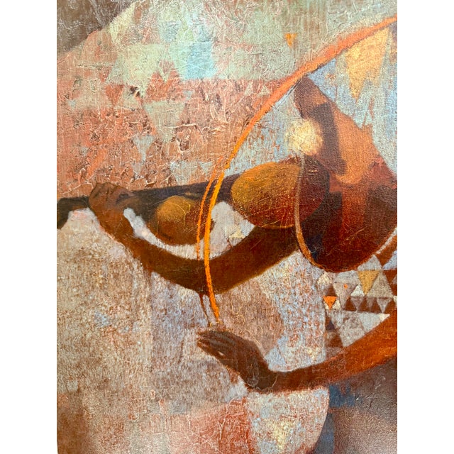 Original Abstract Oil Painting "Strings” by Zufar For Sale - Image 4 of 6