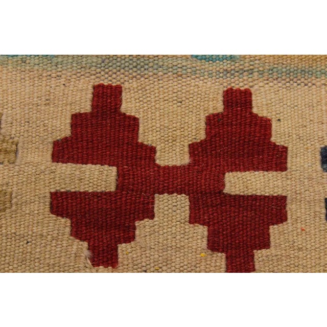 1990s Bohemian Kilim Hand-Woven Wool Rug - 5′2″ × 6′10″ For Sale In New York - Image 6 of 8