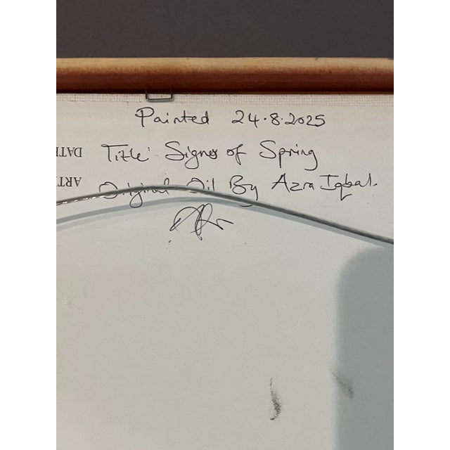 Original oil painting by British artist Azra Iqbal. Based in Bedfordshire, England, Iqbal is celebrated for her masterful...