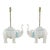 A Pair of Vintage White Handmade Wooden Elephant Table Lamps For Sale