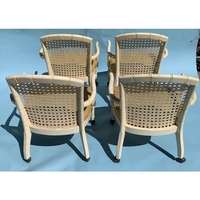 Mid 20th Century 1960s Mid Century Yellow Cane Backed Chairs, Set of 4 For Sale - Image 5 of 9