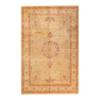 Mogul, One-of-a-Kind Hand-Knotted Area Rug - Yellow, 6' 1" x 8' 10" For Sale