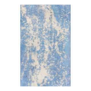 Overdye Blue Wool Area Rug- 3' 1" X 5' 0" For Sale