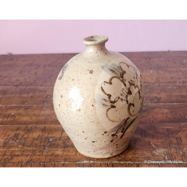 Vintage Hand Thrown Studio Stoneware Art Vase, Possibly Japanese, 1970s For Sale - Image 4 of 9