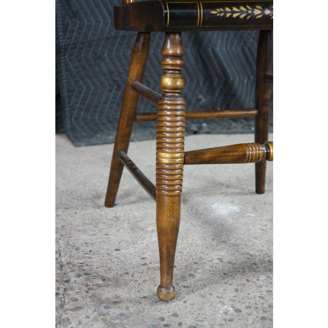 6 Vintage Nichols & Stone Co. Maple Hitchcock Style Stenciled Dining Chairs For Sale - Image 6 of 18