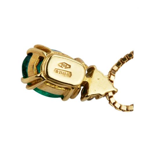 Metal Giorgio Visconti. 18k Gold Pendant and Earrings with Emeralds and Diamonds., 2000s For Sale - Image 7 of 9