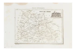 Unknown - Map of Puy De Dome - Original Etching - 19th Century