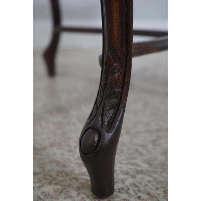 1970s Pair French Louis XV Walnut Parquet Top Lamp Tables For Sale - Image 10 of 15