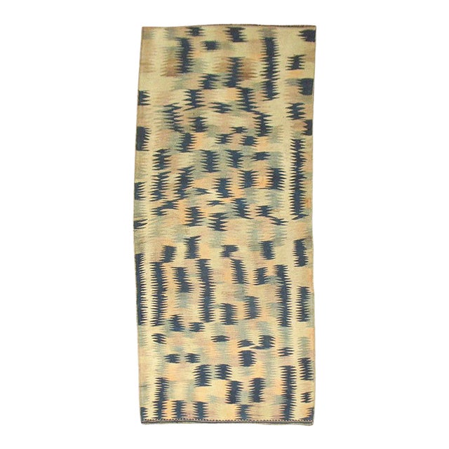 Hand Knotted Turkish Kilim in Beige Blue For Sale