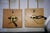 Pair of "Sano" wall sconces, left and right, in a gilt bronze patina with a sycamore wood base, designed by Aymeric...
