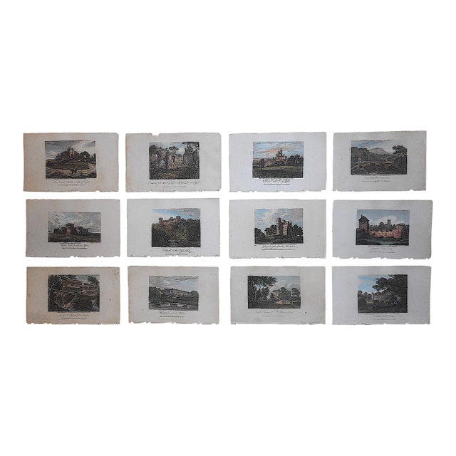 Authentic Antique 19th C. Architectural Engravings-England-Set of 12 For Sale
