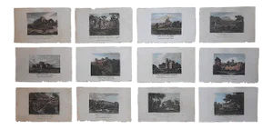 Authentic Antique 19th C. Architectural Engravings-England-Set of 12