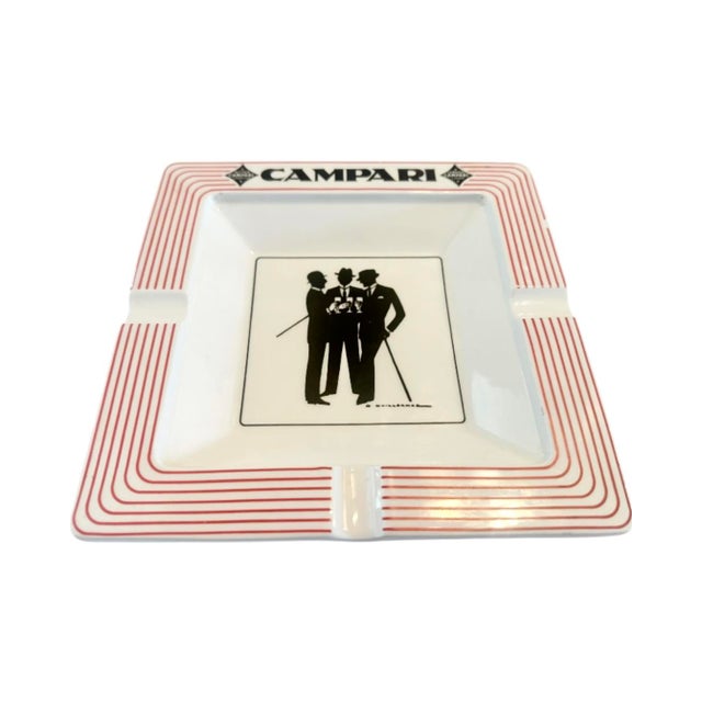 Mid-Century Modern Vintage Campari Italy Gentleman Ceramic Ashtray For Sale - Image 3 of 9